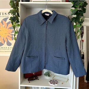 Women's Blue Checkered Jacket